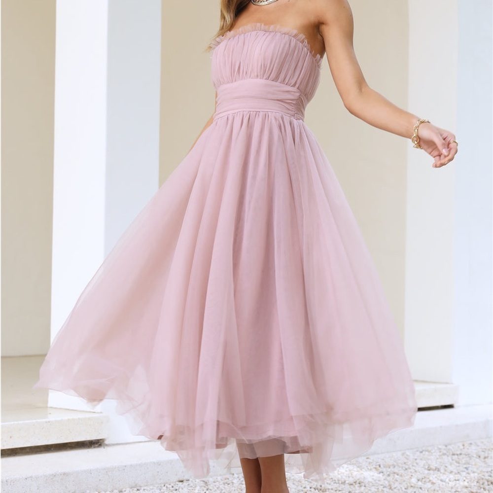 Hello Molly Pink Tulle midi dress